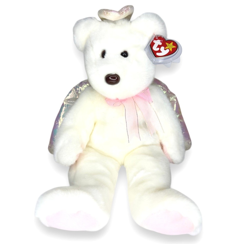 Halo the Bear | Heavenly Angel Bear | Mint Heart Tag TY Beanie Buddy